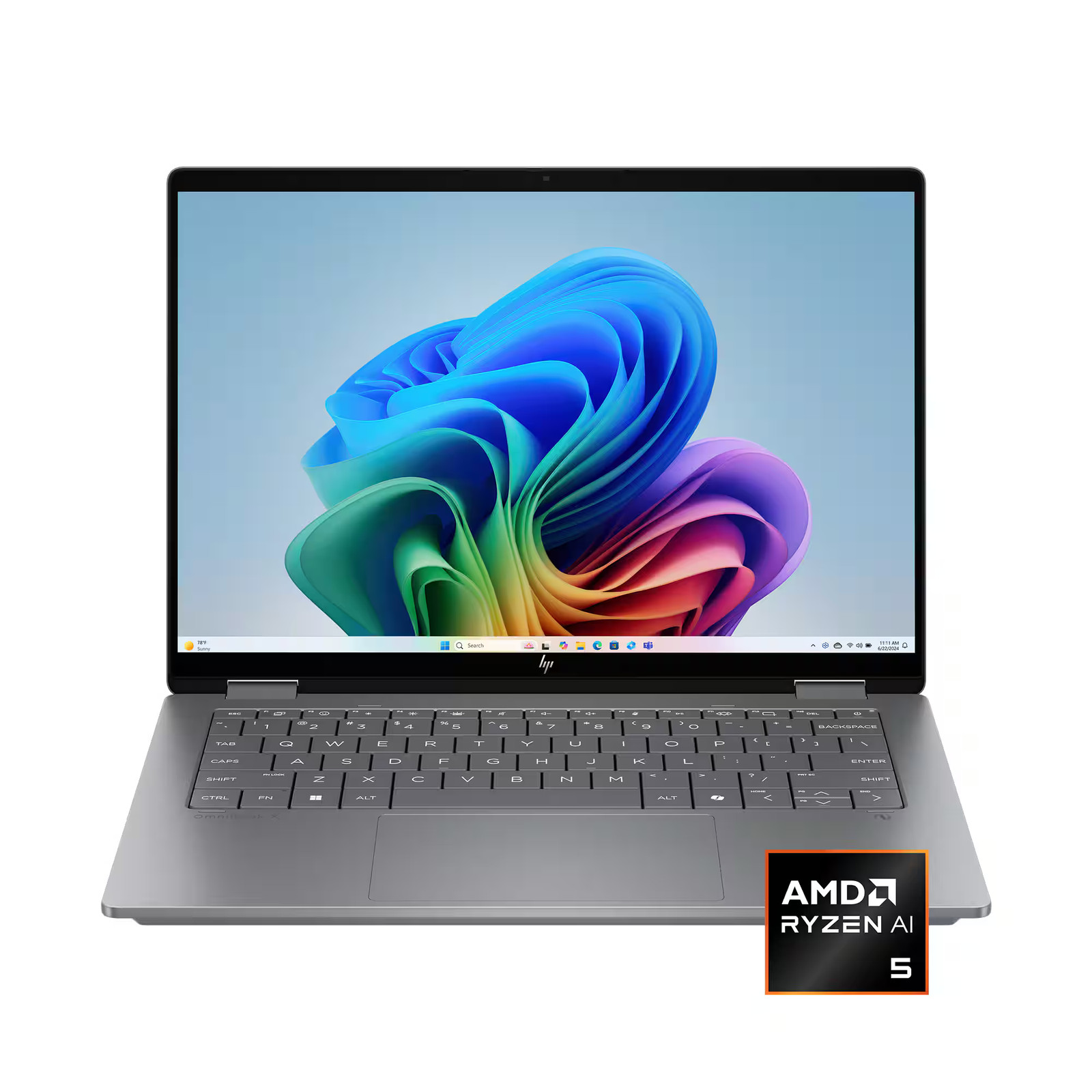 Product image: HP - OMNIBOOK X FLIP 2-IN-1 - COPILOT+ PC - 14" 2K TOUCH-SCREEN LAPTOP - AMD ...