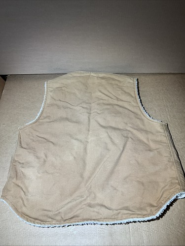 Vintage Carhartt Duck Sherpa Lined Zip Vest Made In USA Size Is A Guess XL? Read - Picture 14 of 24