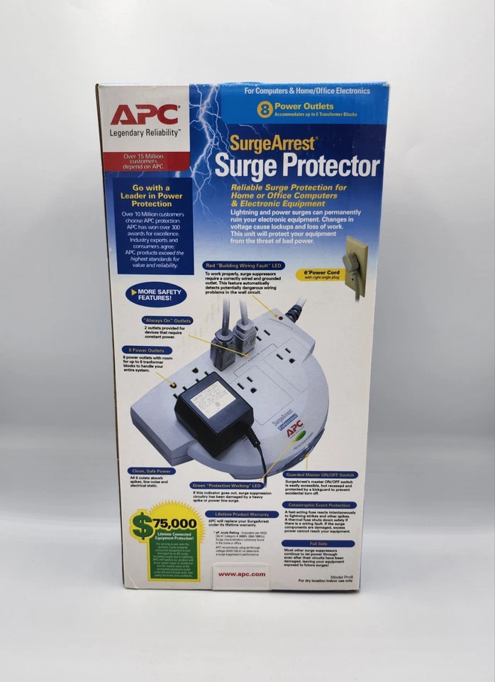 APC SurgeArrest Surge Protector 8 Outlet Professional Power Strip New Sealed - Image 2 of 4