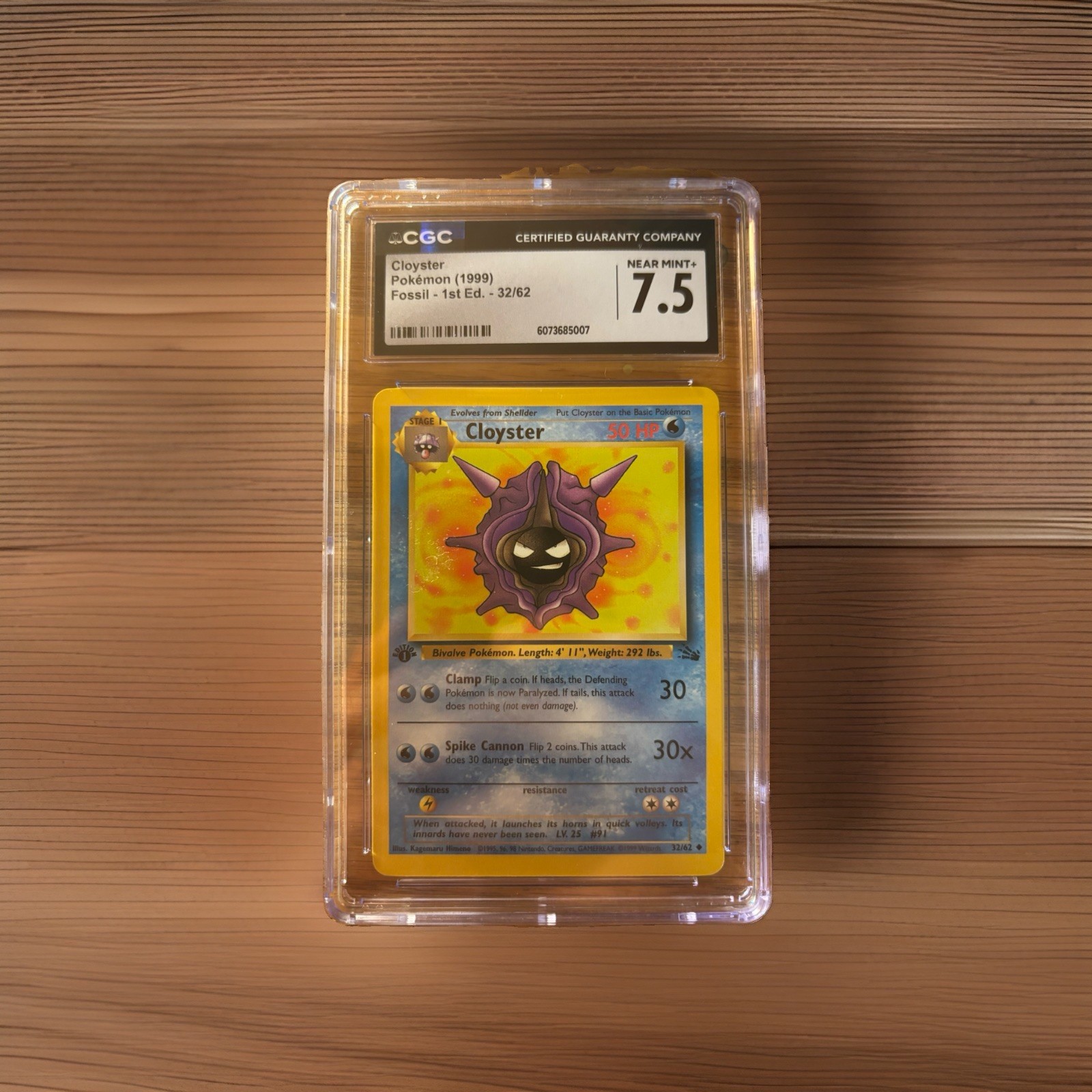 CCG 7.5 Cloyster Fossil 1st Ed Holo #32/62 1999