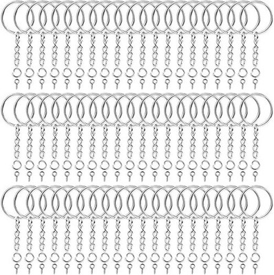 360Pcs Keychain Bulk, 120Pcs Keychain Rings with Chain and Open Jump Ring with S