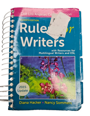 Rules for Writers 7th Edition Spiral Bound 2015 Update Hacker Bedford Acceptable