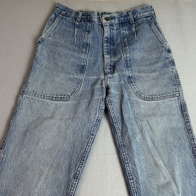 RARE Mens 70s Lee Fatigue Faded Hickory Stripe Jeans USA Talon 30x33 Union Made