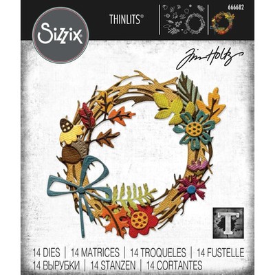 Tim Holtz ''VAULT, FOLIAGE WREATH'' Sizzix Thinlits Dies 666682 Halloween 2024