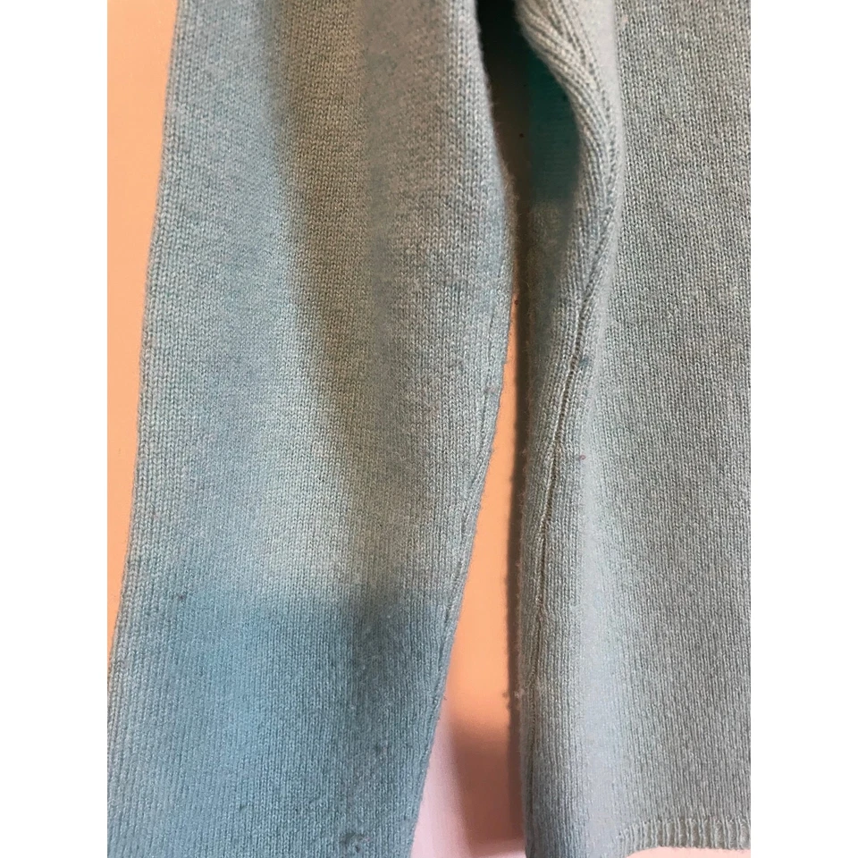 Peck & Peck blue cashmere pullover sweater split neck lightweight Size Lp - Image 3 of 4