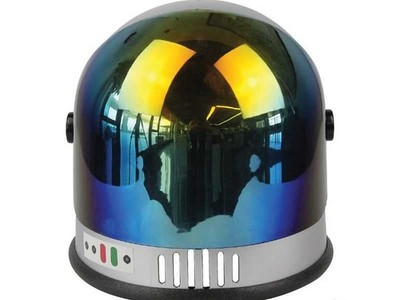 Helmet Space Silver with Reflective Visor OS Halloween Costume Hat Metallic New