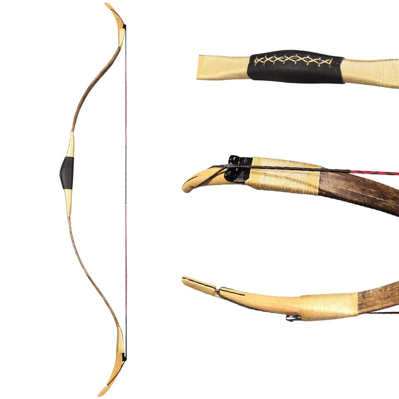 Archery Traditional Turkish Recurve Bow Set 20-40lbs Handmade Horsebow Hunting - Image 4 of 4