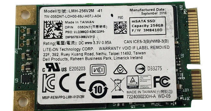 35DNT Lite-On LMH-256V2M Dell 256GB MSATA Solid State SSD JTKDJ - Image 4 of 4