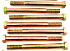 (10) Hex Head 5/8-11 x 7" Grade 8 Bolts Yellow Zinc Cap Screws