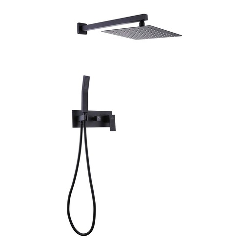 Boyel Living RB0712-B Rain Shower Head w/ Handheld Shower Head - Matte Black - Picture 1 of 11