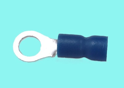 Hoffman Products Ring TerminalBFVLMM5R2, PK of 1000, M5, #10, 14AWG, Blue.