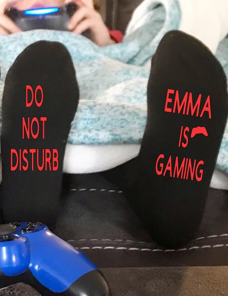 Calcetines Cumpleaños Gamer para Niñas Adolescentes y Mujer con Nombre Personalizado Foto 4 de 4