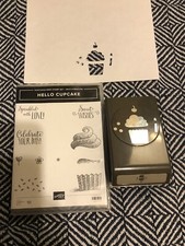 Stampin Up Hello Cupcake Party Rubber Stamps Build A Cupcake XL Punch New Paper