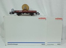 Marklin SPOOR 1 58283 SPECIAAL Lage bakwagen beladen met kabeltrommel