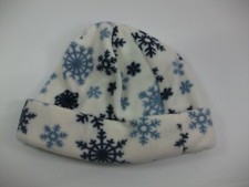 Snowflakes Winter Hat Blue White Toque Beanie Stocking Cap