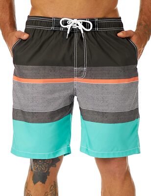 Mens Swim Trunks Long, Quick Dry Mens Boardshorts Bathing Suits with Mesh Lining