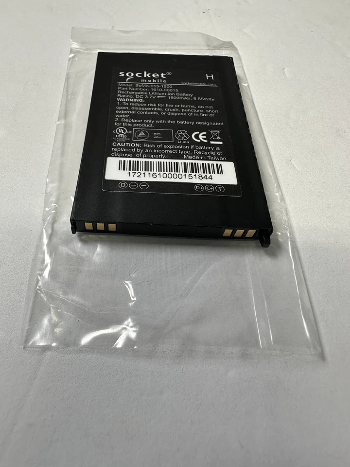 Batería SoMo-655-1500 Socket Mobile para Somo 655.650 3,7 V 1500 mAh Foto 2 de 4