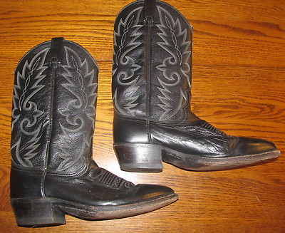 Dan Post El Paso Cowboy Boots Mens Size 8 1/2 D 8.5D Black Leather