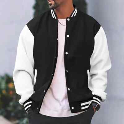 Unisex Sweat College Jacke Baseball Jacke Oldschool Frühling Herbst S-5XL