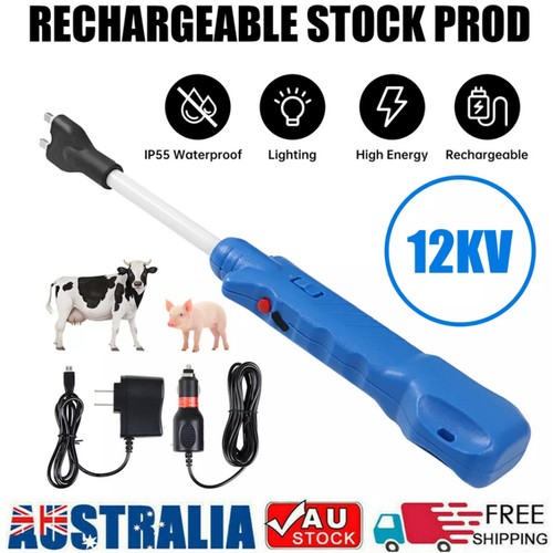 Cattle Prodder Stock Prod 12000V Rechargeable Electric Shock Livestock Pig Farm - Picture 2 of 11