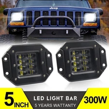 2PCS 5" Flush Mount LED Work Light Bar Pods Spot Rear Bumper Reverse Fog Lamp
