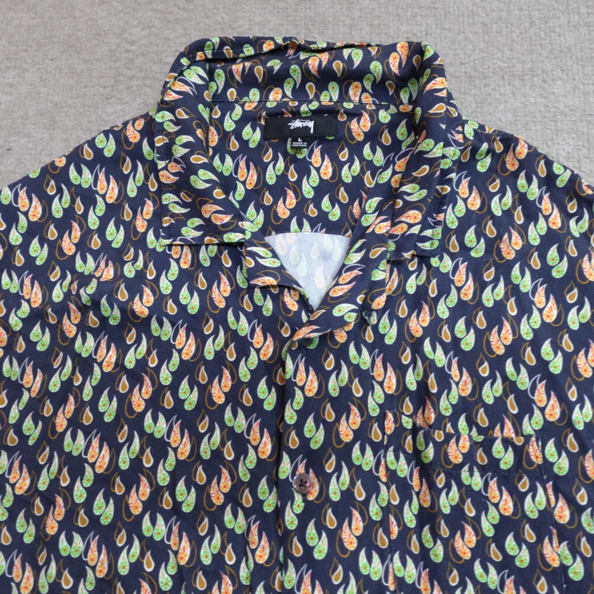 Stussy Paisley Button-Up Casual Button-Down Shirts for Men for