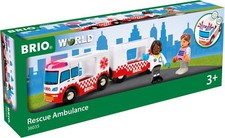 Brio World Eisenbahn Fahrzeug Rettungswagen 4 Teile 36035
