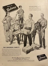 Vtg Print Ad 1944 Reliance Ensenada Work Wear Shirts Slacks World War 2 Retro