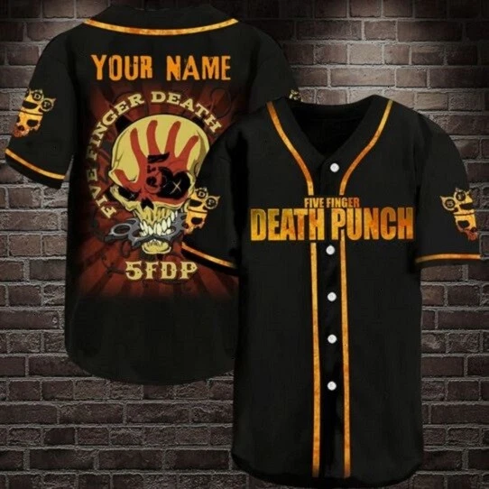 Personalized Five Finger Death Punch Music Band Printed Baseball Jersey Shirt