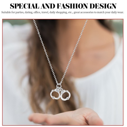 2 Pieces Stylische Kette Street-Retro-Handschellen-Halskette Fräulein Mann - Bild 12 von 12