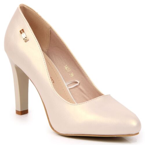Zapatos de tacón beige perla de Sergio Leone - Imagen 1 de 7