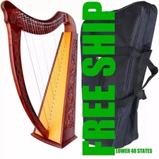 DEURA 22 STRINGS ROSEWOOD HARP + BAG Irish Celtic Lap Folk DH-800