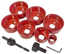 10pc Holesaw Kit Circular Hole Saw Arbor Cutter Drill Cutting Case Kit Set
