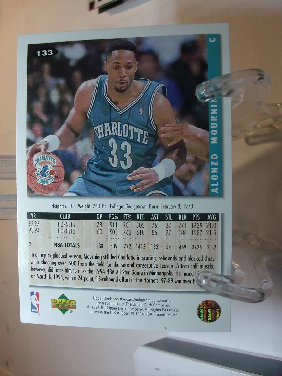 Alonzo Mourning Hornets 1994-1995 UD Collector's Choice #133 – DA PHOENIX CARD SHOP