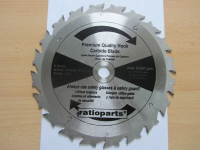 HM/Widia Kreissägeblatt 250 x 20 Z 20, Ratioparts, für Scheppach und andere