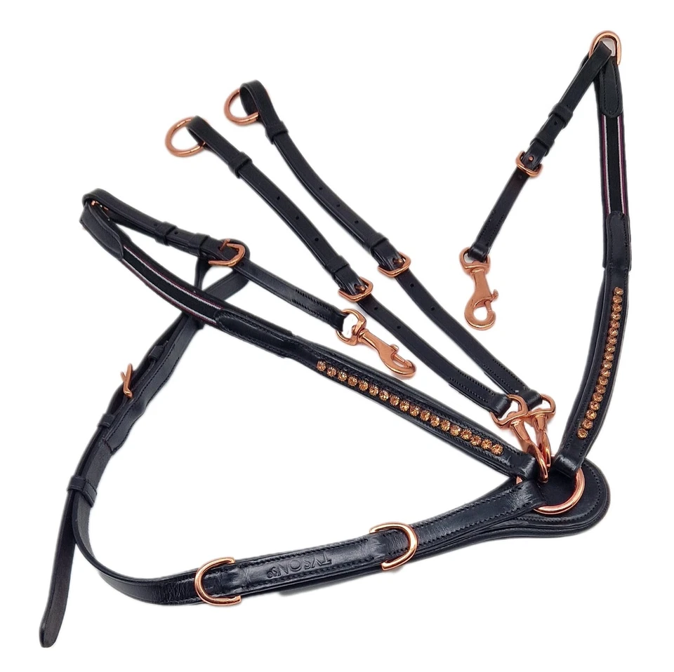 Vorderzeug Rosegold Roségold Strass Pony VB WB X Full Tysons Braun Schwarz TY - Bild 1 von 4
