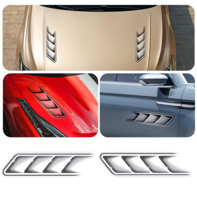 2X Car Hood Air Flow Decoration Fender Side Vent Stickers Decal