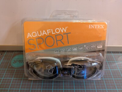 Intex Aquaflow Sport Goggles Age 14+ White PVC Free Summer Anti-Fog UV Protect-E