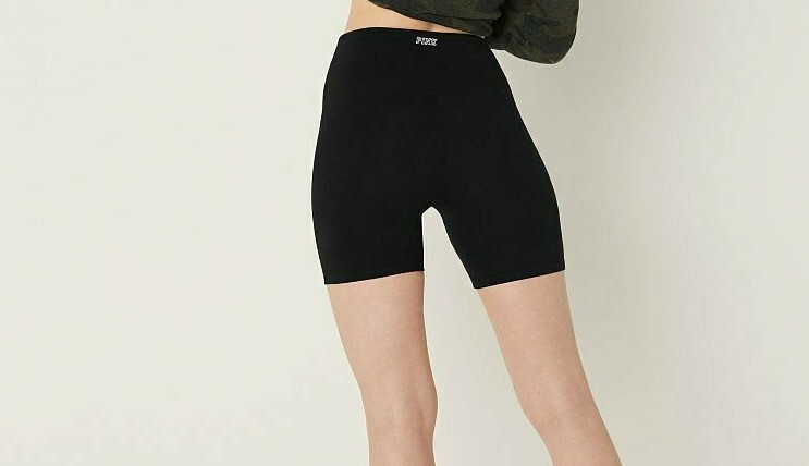 VICTORIA'S SECRET PINK COTTON HIGH WAIST BIKE SHORTS YOGA SIZE XS