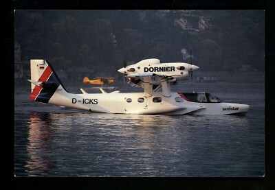 Aviation airplane chrome postcard Airlines Dornier Seastar D-Icks