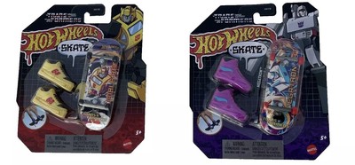 Transformers BUMBLEBEE MEGATRON Finger Skateboard Hot Wheels Lot of 2