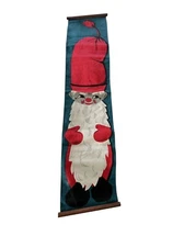 Vintage Christmas Linen Swedish Santa Wall Hanging By Bühler / Scandi Holiday