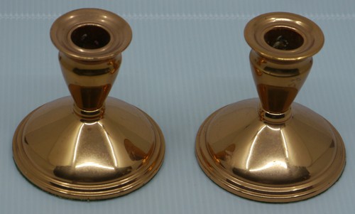 PAIR OF VINTAGE COPPERCRAFT GUILD COPPER CANDLE HOLDERS, MID CENTURY MODERN