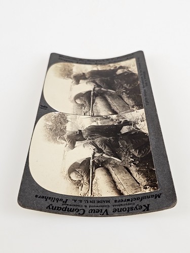 Tiradores belgas Keystone Stereoview V18816 francotiradores en las trincheras disparo - Imagen 8 de 9