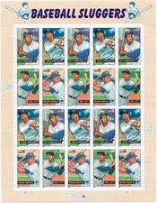 Scott #4083a (4080-83) Baseball Sluggers Mickey Mantle Sheet of 20 Stamps - MNH