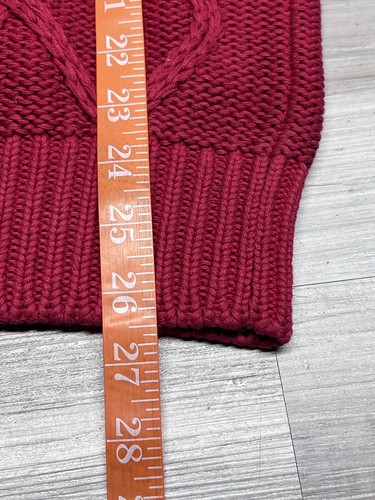 Vintage Saks Fifth Avenue Sweater 100% Cotton Mens Size M Red Pullover Mock Neck - 第 5/5 張圖片