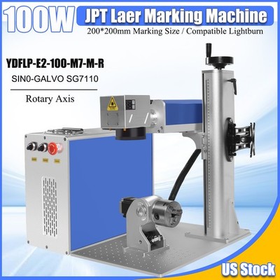 100W JPT M7 E2 Mopa 200*200mm Fiber Laser Marking Machine Color Marking US Stock