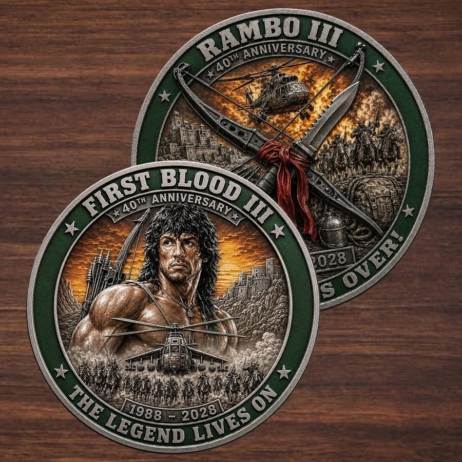 New Rambo First Blood 3 40th Anniversary 1988-2028 Commemorative Coin