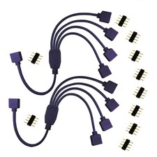 2 PCS 1 to 4 Way Black 4-Pin LED Splitter Cable for 5050 3528 RGB Strip Light