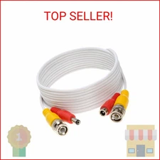 Cables Direct Online 20FT White Premade BNC Video Power Cable Extension Wire for
